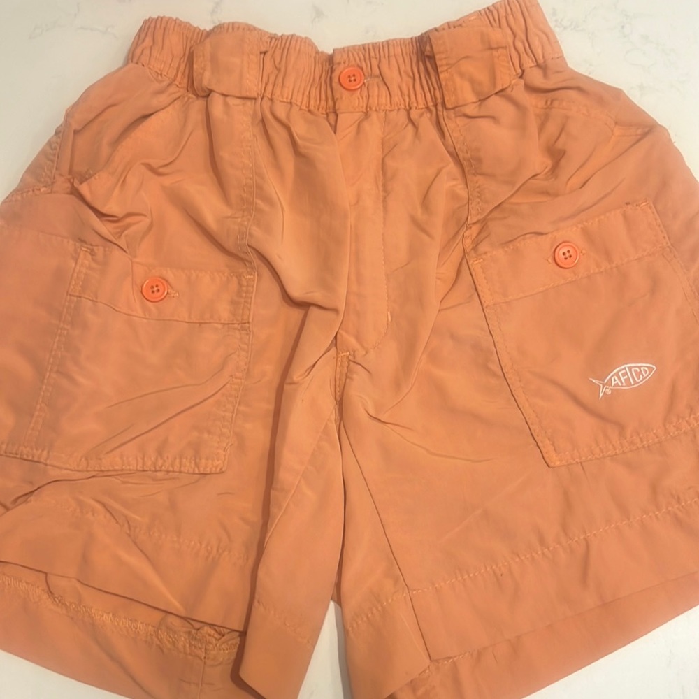 Size 28 aftco shorts. Orange-peach in color.